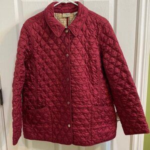 L.L. Bean Women’s Quilted Riding Jacket Size XL Red Field Jacket Pockets Fall